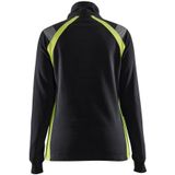 Blåkläder 3403-1158 Dames sweatshirt halve rits Visible Zwart/High Vis Geel