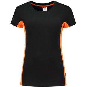 Tricorp 102003 T-Shirt Bicolor Dames Zwart/Oranje