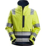 Snickers 1260 ProtecWork Soft shell Jack High-Vis Klasse 3 High-Vis Geel/Marineblauw maat XS