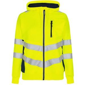 F. Engel 8027 Safety Ladies Sweat Cardigan Yellow/Blue Ink maat L