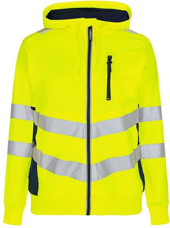 F. Engel 8027 Safety Ladies Sweat Cardigan Yellow/Blue Ink maat L