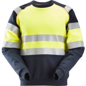 Snickers 2869 ProtecWork Sweatshirt High-Vis Klasse 1 Marineblauw/High-Vis Geel