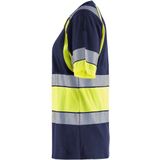 Blåkläder 3410-1030 Dames T-Shirt High Vis Marine/High Vis Geel maat XXL