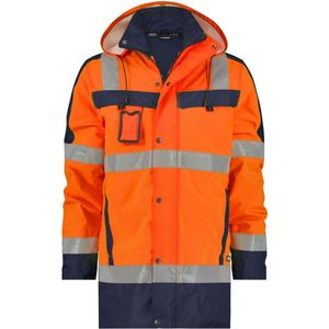 Dassy Limasol Hogezichtbaarheidsparka Fluo-Oranje/Marineblauw