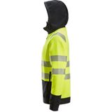 Snickers 2839 High-Vis Klasse 2 Hoodie met Rits High-Vis Geel/Zwart maat S