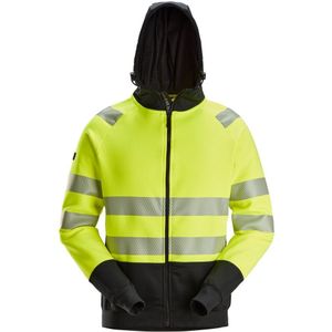 Snickers 2839 High-Vis Klasse 2 Hoodie met Rits High-Vis Geel/Zwart maat S