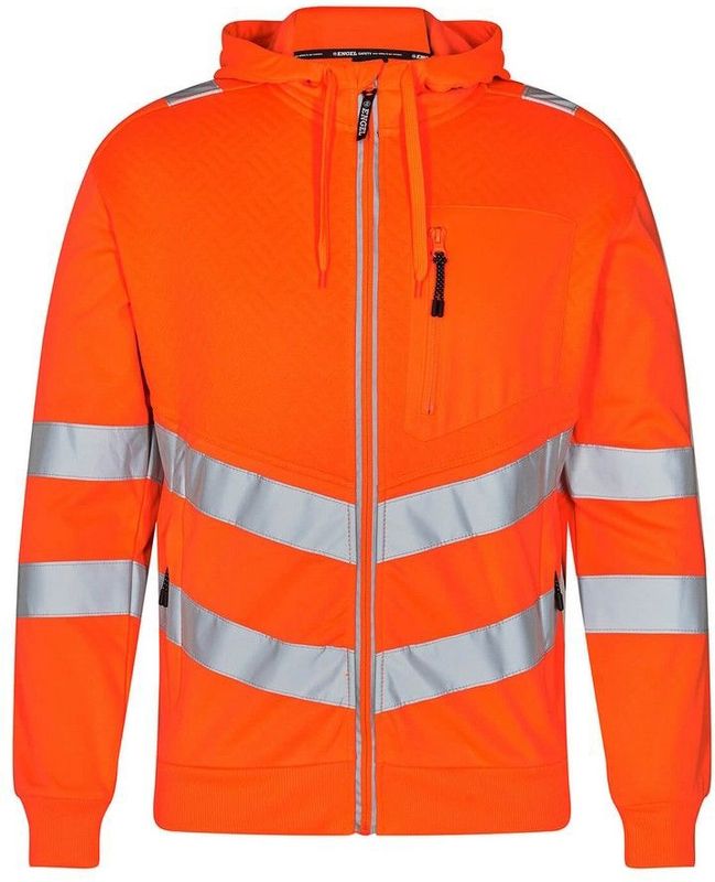 F. Engel 8025 Safety Sweat Cardigan Orange maat L