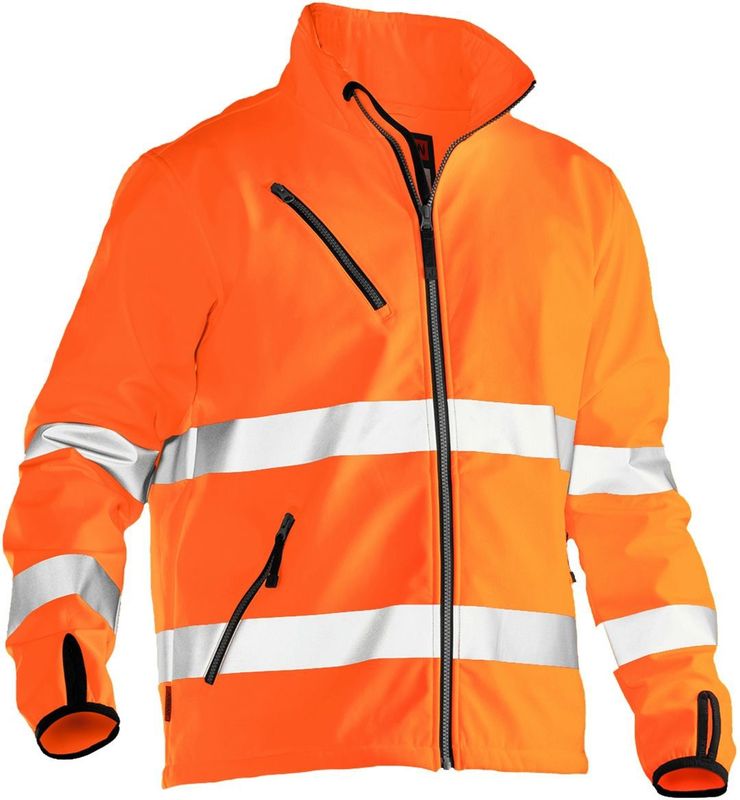 Jobman - 1202 Hi-Vis Softshell Jacket - Oranje - Klasse 3 Gecertificeerd