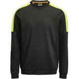 Jobman 5402 Roundneck Sweatshirt Heren Zwart/Geel maat S