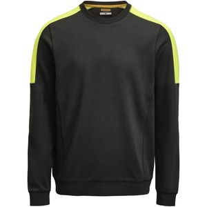 Jobman 5402 Roundneck Sweatshirt Heren Zwart/Geel maat S
