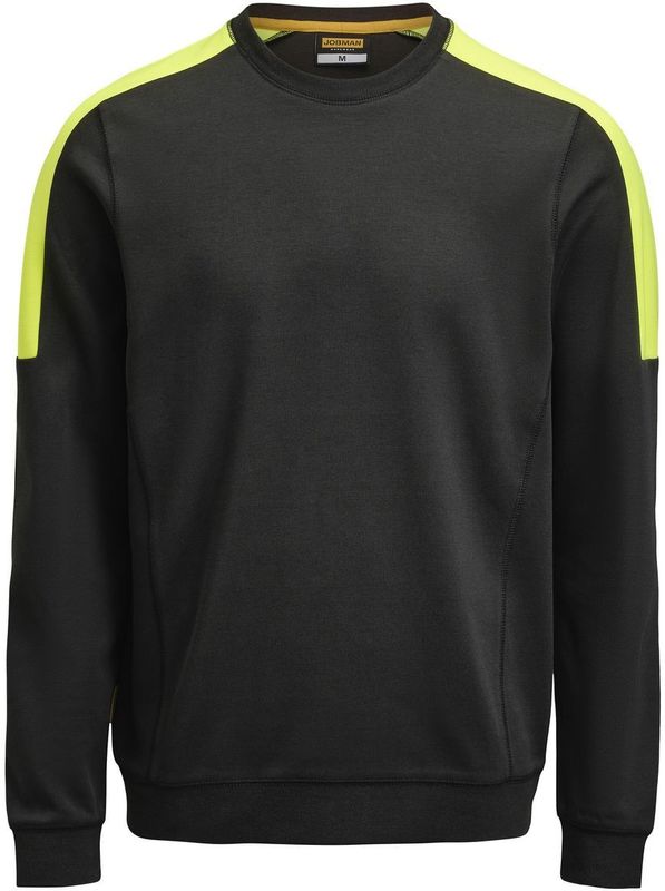 Jobman 5402 Roundneck Sweatshirt Heren Zwart/Geel maat S
