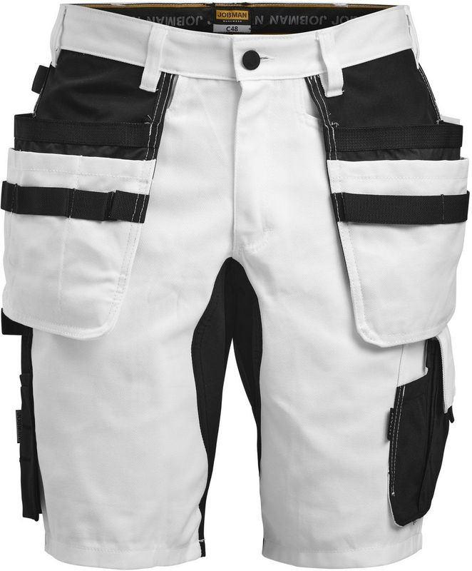 Jobman - 2178 Painters’ Shorts - Wit/zwart - Korte Werkbroek