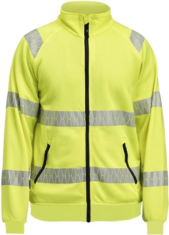 Jobman 5325 Sweatshirt Full-Zip Hi-Vis Heren Geel maat L