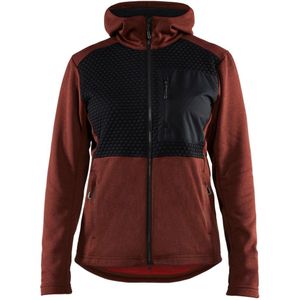 Blåkläder 3542-2533 Dames hoodie met hele rits Gebrand rood/Zwart