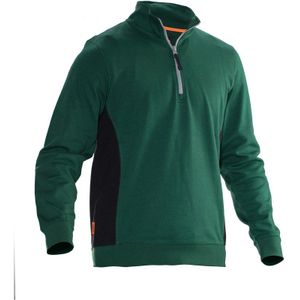 Jobman 5401 Halfzip Sweatshirt Bosgroen/Zwart
