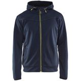 Blåkläder 3363-2526 Hoodie met rits Donker marineblauw/High vis geel maat L