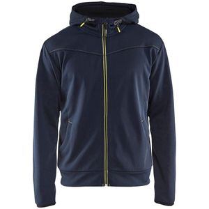 Blåkläder 3363-2526 Hoodie met rits Donker marineblauw/High vis geel maat L
