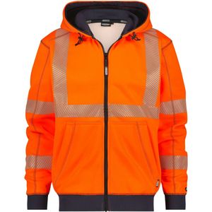 Dassy Evans Hogezichtbaarheidshoodie Fluo-Oranje/Marineblauw maat L