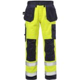 Fristads Flame high vis werkbroek klasse 2 2584 FLAM Hi-Vis geel/marineblauw maat C44