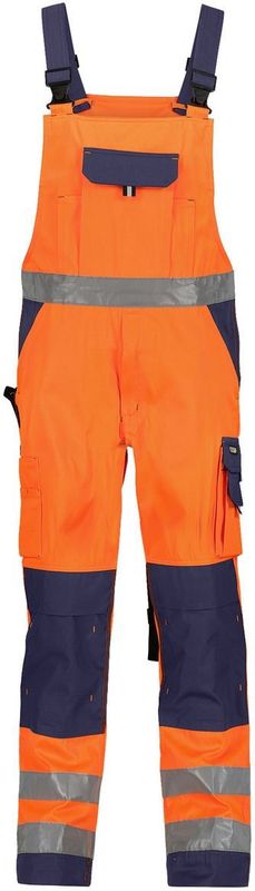 Dassy Toulouse Hogezichtbaarheidsbretelbroek met kniezakken Fluo-Oranje/Marineblauw maat 42