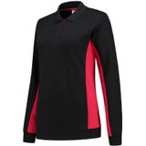 Tricorp 302002 Polosweater Bicolor Dames Zwart/Rood