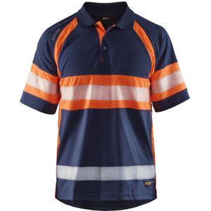 Blåkläder 3338-1051 UV-Poloshirt High Vis Klasse 1 Marineblauw/Oranje maat M