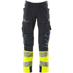 Mascot Accelerate Safe Broek met kniezakken 19179-511 - donkermarine/hi-vis geel
