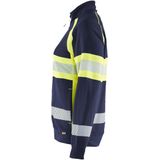 Blåkläder 3505-1158 Dames sweater High Vis Marine/High Vis Geel maat L