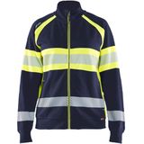 Blåkläder 3505-1158 Dames sweater High Vis Marine/High Vis Geel maat L