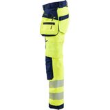 Blåkläder 7118-2513 Dames Softshell Werkbroek High Vis High Vis Geel/Marineblauw maat C34