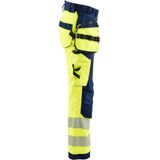Blåkläder 7118-2513 Dames Softshell Werkbroek High Vis High Vis Geel/Marineblauw maat C34