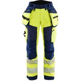 Blåkläder 7118-2513 Dames Softshell Werkbroek High Vis High Vis Geel/Marineblauw maat C34