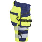 Blåkläder 7020-1648 Dames High Vis short 4-weg stretch High Vis Geel/Marineblauw maat C34