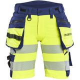 Blåkläder 7020-1648 Dames High Vis short 4-weg stretch High Vis Geel/Marineblauw maat C34