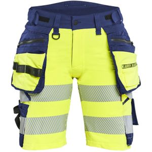 Blåkläder 7020-1648 Dames High Vis short 4-weg stretch High Vis Geel/Marineblauw maat C34