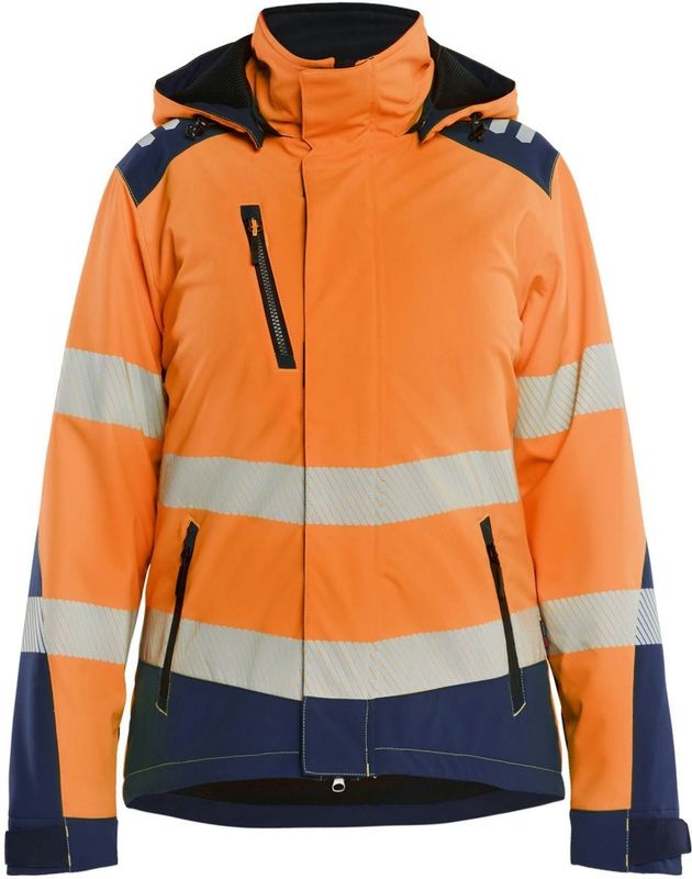 Blåkläder 4401-2513 Dames High Vis Lichtgewicht Softshell Winterjas High Vis Oranje/Marineblauw maat L