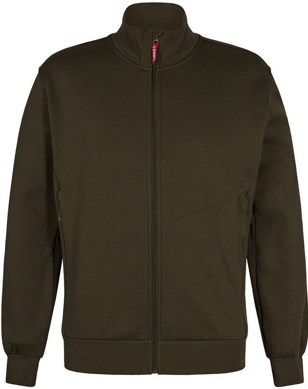 F. Engel 8024 Sweatshirt With Collar Forest Green maat L