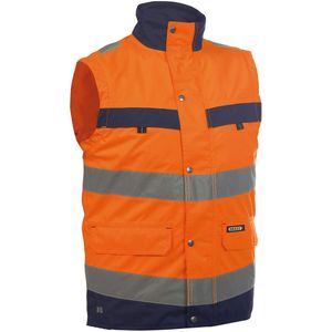 Dassy Bilbao Hogezichtbaarheidsbodywarmer Fluo-Oranje/Marineblauw