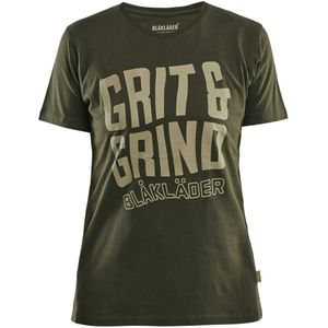 Blåkläder 9409-1042 Dames T-shirt Grit & Grind Donker Herfstgroen maat XS