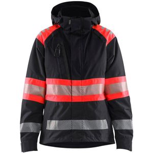 Blåkläder 4430-1977 Dames Shelljack High Vis Zwart/High Vis Rood maat XXXL