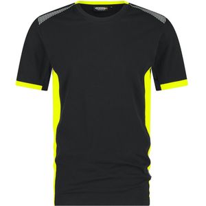 Dassy Tampico T-shirt Zwart/Fluogeel maat 3XL