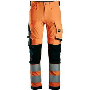 Snickers 6343 High-Vis Klasse 2 Stretch Werkbroek High-Vis Oranje/Zwart maat 064