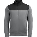 FHB Rob Zip-Sweatshirt Grijs-Zwart maat 2XL