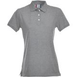 Clique Premium Dames Polo Grijs Melange