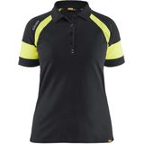 Blåkläder 3529-1050 Dames Poloshirt visible Zwart/High Vis Geel maat XS
