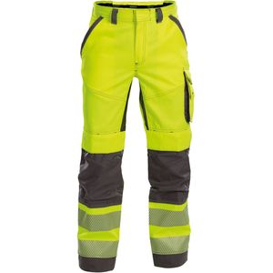 Dassy Odessa Zomer hogezichtbaarheidsbroek met kniezakken Fluogeel/Cementgrijs