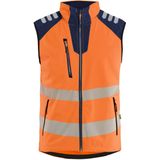 Blåkläder 3091-2513 Softshell Bodywarmer High Vis High Vis Oranje/Marineblauw maat 4XL
