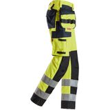 Snickers 6264 ProtecWork Werkbroek met Scheenbeen versterking holsterzakken High-Vis Klasse 2 High-Vis Geel/Marineblauw maat 044