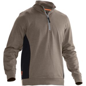 Jobman 5401 Halfzip Sweatshirt Khaki/Zwart