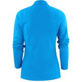 Printer Surf Poloshirt Lange Mouwen Dames Oceaanblauw